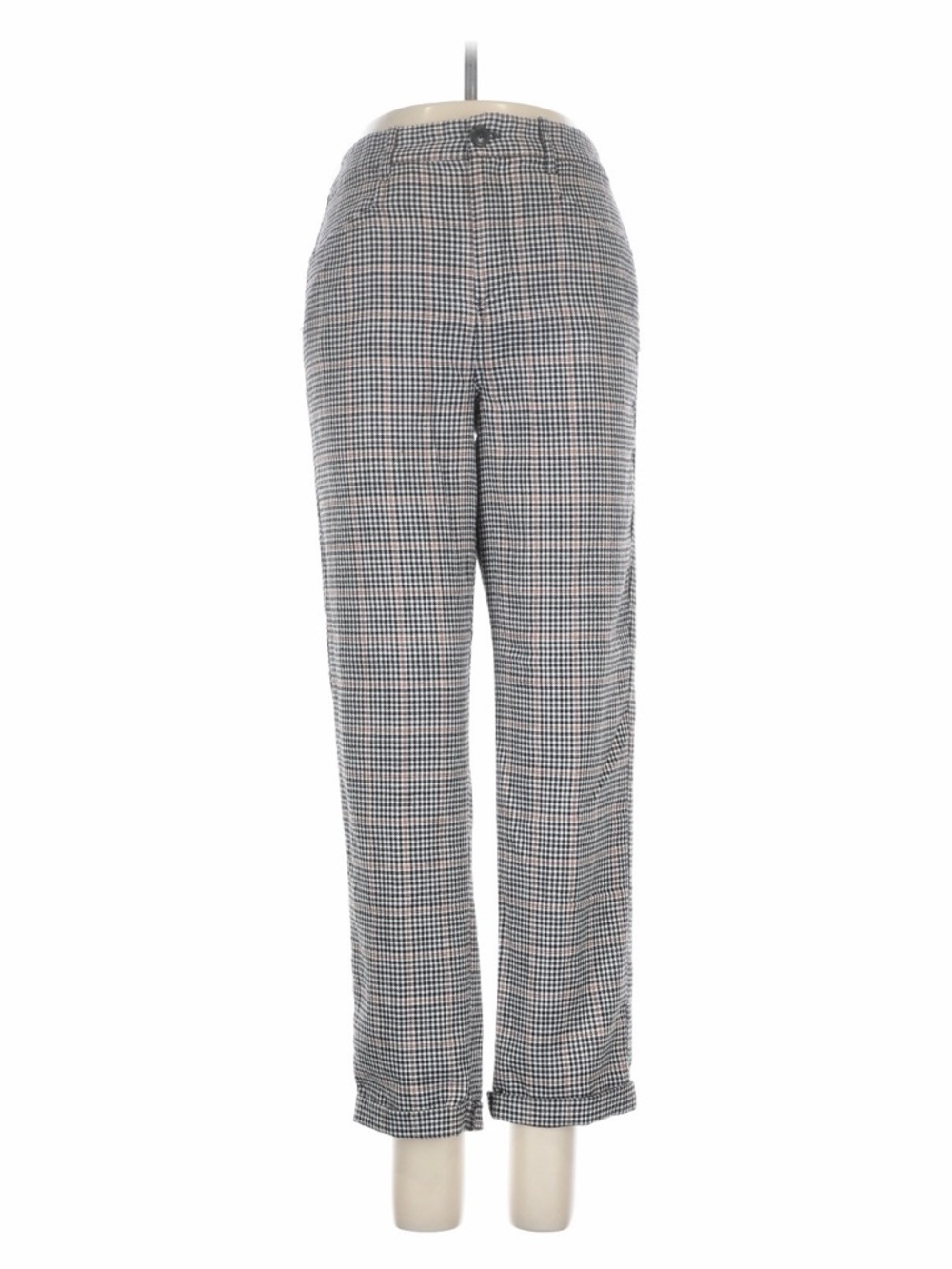 Urban Outfitters B/W/Tan Checkered Plaid-Houndstooth Straight-Leg Women’s Pants